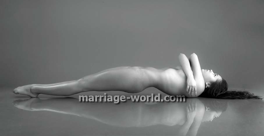 naked blonde russian woman lying on floor